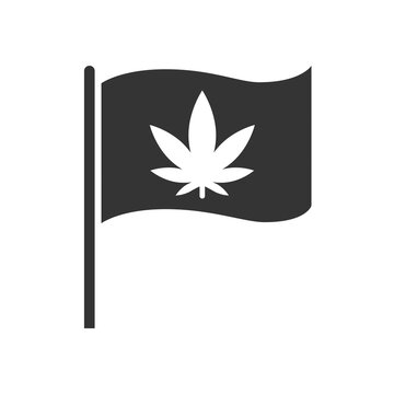Rastafari flag with cannabis black glyph icon. Leaf marijuana sign. Pictogram for web page, mobile app, promo. UI UX GUI design element.