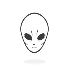 Alien Grey Icon Symbol Sign - Vector illustration icon black silhouette.
