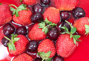fresh berries in juice