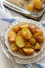 Traditional baked potatoes. Healthy homemade cooking