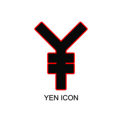 yen symbol icon isolated white
