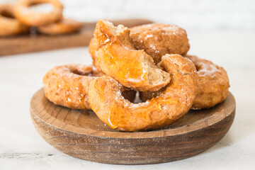 donuts and honey hand made