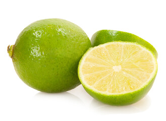 limes isolated on white background