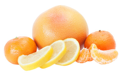 citrus fruits isolted on white background