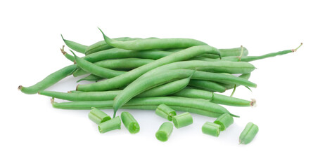 fresh green asparagus isolated on white background