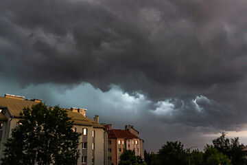 storm clouds over the city
