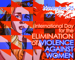 Illustration for International Day for the Elimination of Violence against Women, November 25.