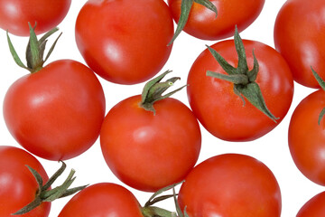 rea fresh tomatoes isolated on the white background
