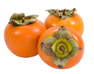 group of persimmon isolated on white