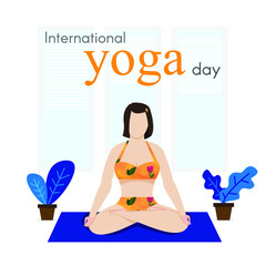 yoga lotus position, Meditating woman vector