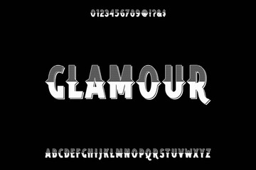 alphabet lettering font, typeface vector, vintage font, black style background