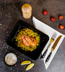 Vegetable fried rice with shrimp