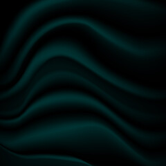 Dark green draped silk fabric texture vector