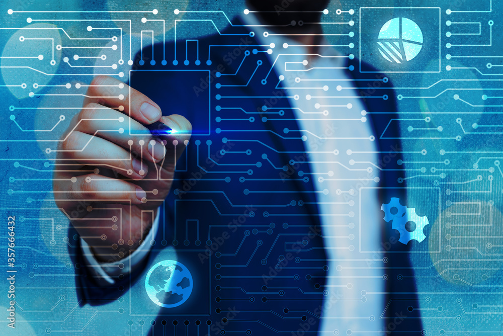 Poster system administrator control, gear configuration settings tools concept.