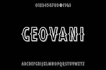 alphabet lettering font, typeface vector, vintage font, black style background