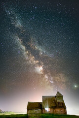 Backlit Church at Night