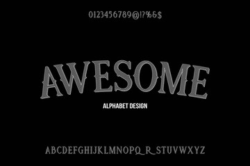 alphabet lettering font, typeface vector, vintage font, black style background