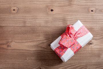 gift box on wooden background
