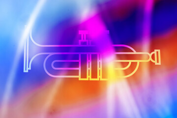 blurred lined Abstract rainbow backgrounds with trumpet