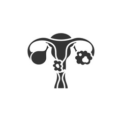 Cervical cancer glyph black icon. Female reproductive system disease. concept. Malignant neoplasm. Sign for web page, mobile app, button, logo. Vector isolated element.
