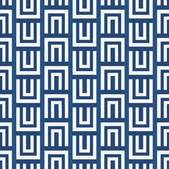 Blue geometric seamless pattern. Modern Seamless Geometric Abstract Background Suitable for Wallpapers, Fabric and Website Backgrounds. Seamless pattern with stripes. Graphic modern pattern. Vector 