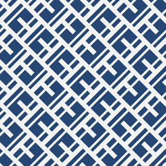 Blue geometric seamless pattern. Modern Seamless Geometric Abstract Background Suitable for Wallpapers, Fabric and Website Backgrounds. Seamless pattern with stripes. Graphic modern pattern. Vector 
