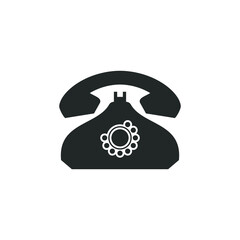 vintage phone icon vector white background