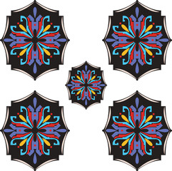 set of vector floral elements