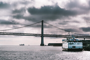 Suspension Oakland Bay Bridge in San Francisco, California, USA. 