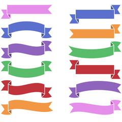 Ribbon Flag Banners Set Decoration Signs Ribbons Design vector illustration