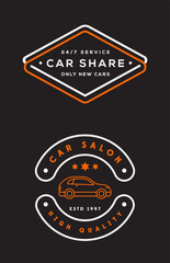 Obraz premium Set of Vector Car Rental Service Elements can be used as Logo or Icon in premium quality