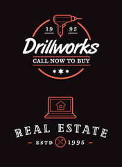 Set of Vector Real Estate Construction Building Icons and Signs Home and Repair