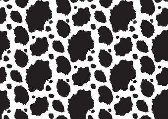Obraz premium Abstract styled animal skin leopard seamless pattern design. Jaguar, leopard, cheetah, panther fur. Black and white seamless
