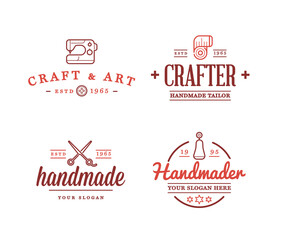 Vector Logo Design. Handmade, DIY, Craft, Tailoring and Knitting.