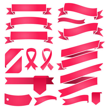Set of Ribbons and Labels. Vector. Retro and Vintage.