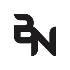 BN Letter Logo Design With Simple style