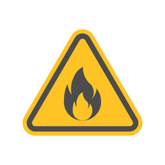Fire warning icon isolated on white background. Vector illustration.