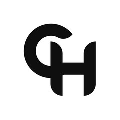 CH Letter Logo Design With Simple style