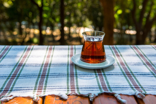 Turkish Tea with green background