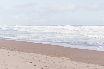 Fototapeta na wymiar Neutral colored ocean beach, seascape background