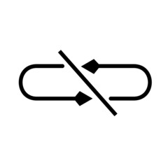  Repeat flat icon symbol isolated white