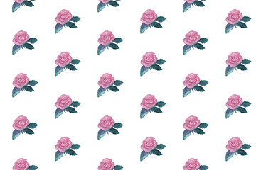 Pattern of pink flowers. Vintage style. Perfect for fabric textile, scrap booking, wrapping gift paper.