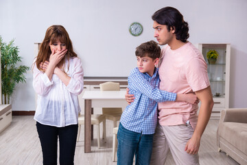 Family conflict with husband and wife and child