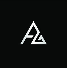 Letter A and letter G logo forming triangle
