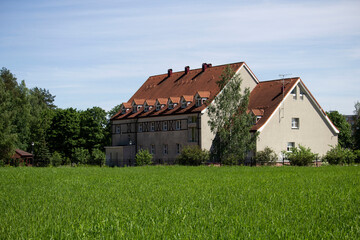 Countryhouse village building near forest