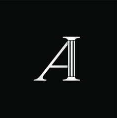 Letter A logo with column