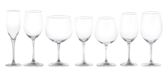 Set of glasses for wine. 3d Illustration. Isolated on a white background