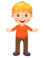 Cute cartoon little boy character vector illustration