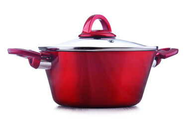 Steel pot isolated on white background