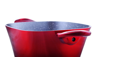 Steel pot isolated on white background